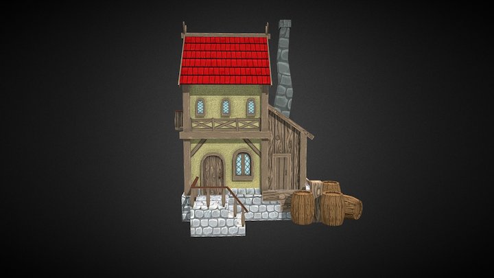 Medieval house LOWPOLY 3D Model