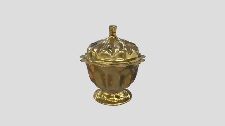 Golden Pot with Lid 3D Model