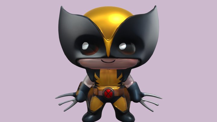 Superhero action figure 3D Model