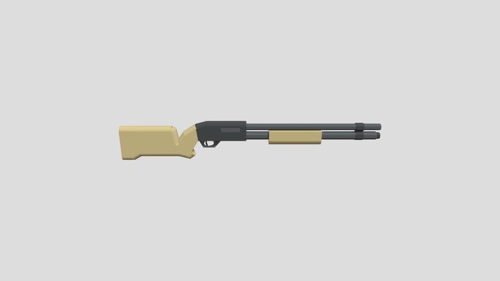 Low Poly M870 3D Model