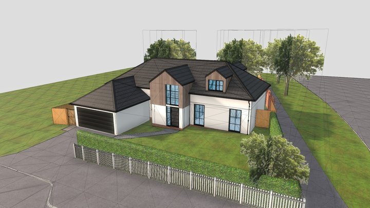 Otters Walk Roben roof tiles milano anthracite 3D Model