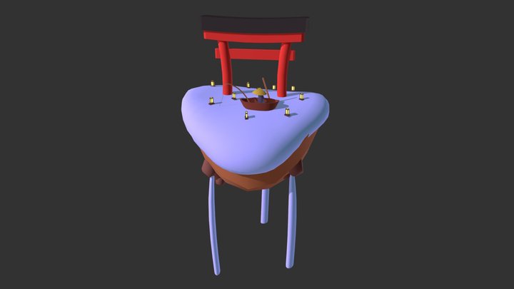Low Poly Landscape Tori Lake 3D Model