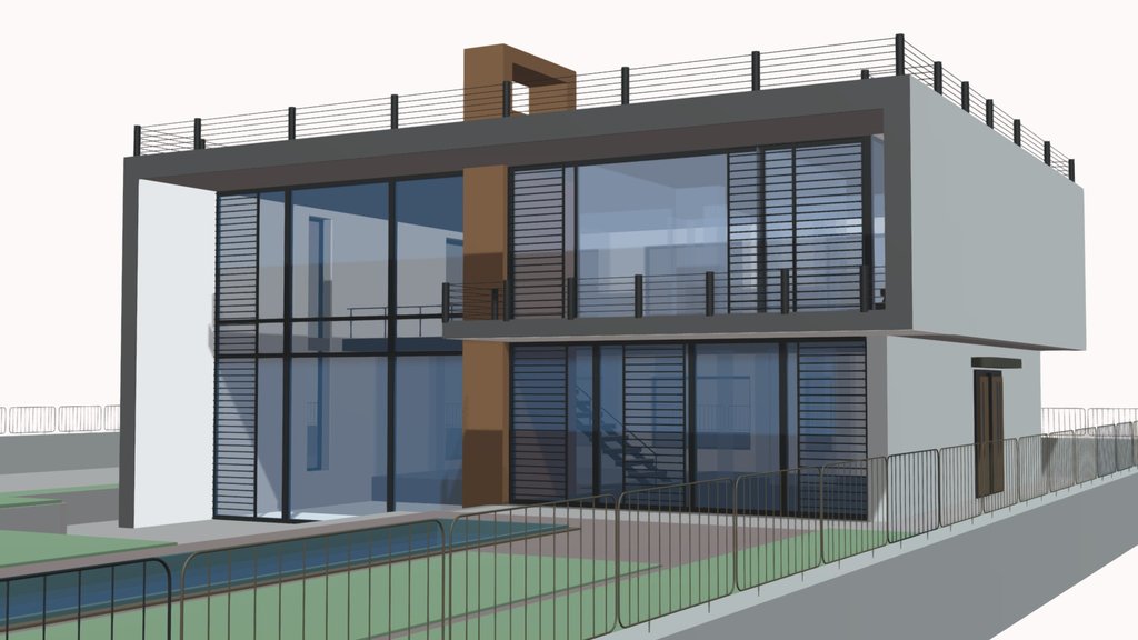 Modern luxury villa house building with pool