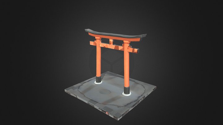 [FREE] Japanese Torii Gate Over a Stone platform