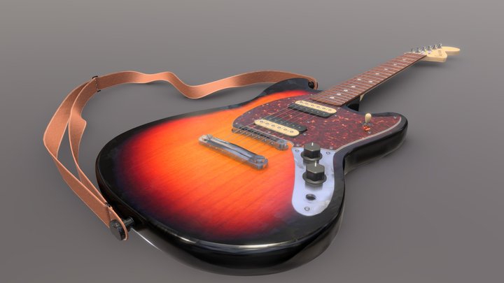 Fender American Special Mustang 3-Tone guitar 3D Model