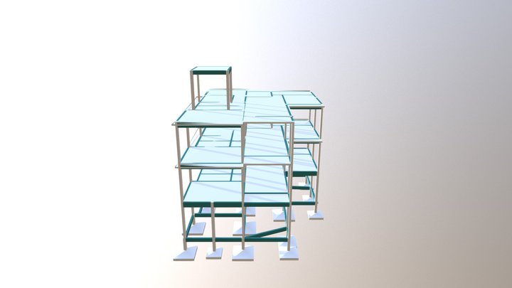 Estrutural Casa Pilotis + 2 Pavimentos 3D Model
