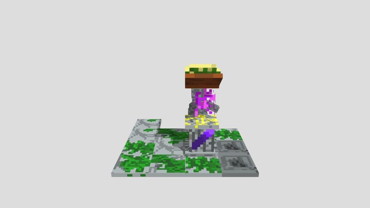 Minecraft ender chest 3D model animated