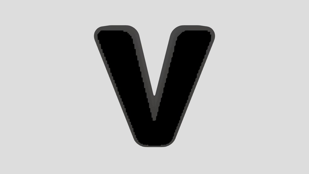 V Letter Of Alphabet Stone Carved