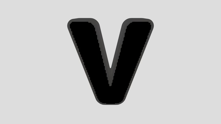 V Letter Of Alphabet Stone Carved – Modello 3D gratuito STL