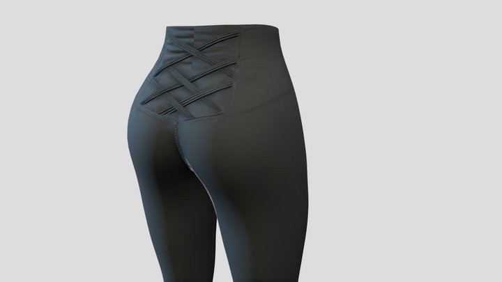 Back Laces Decorated Sexy Yoga Pants Leggings 3D Model