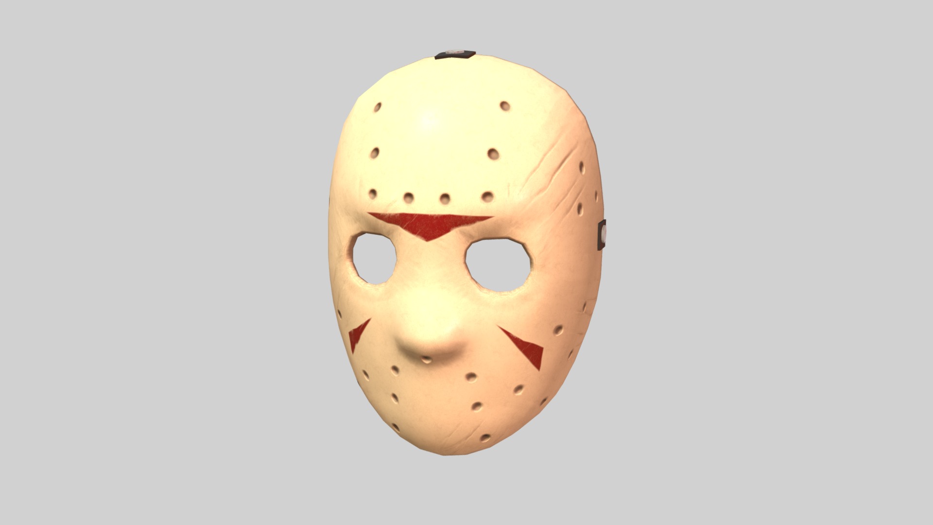 3D model Hockey Mask - This is a 3D model of the Hockey Mask. The 3D model is about a white and pink object.