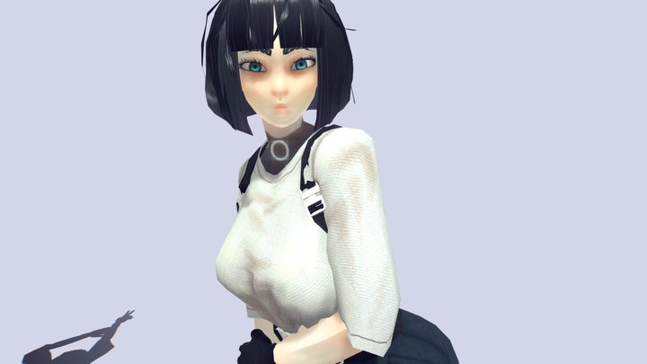Goth kitty girl 3D Model