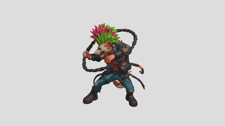 ✅ punk_hardcore_rat_character_OBJCT 3D Model
