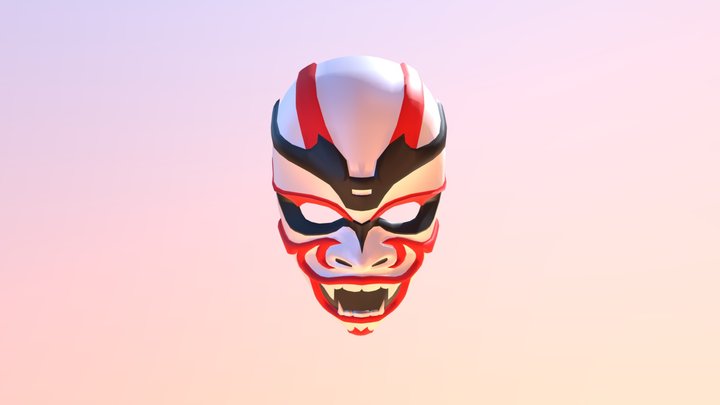 Kabuki Inspired Mask 3D Model