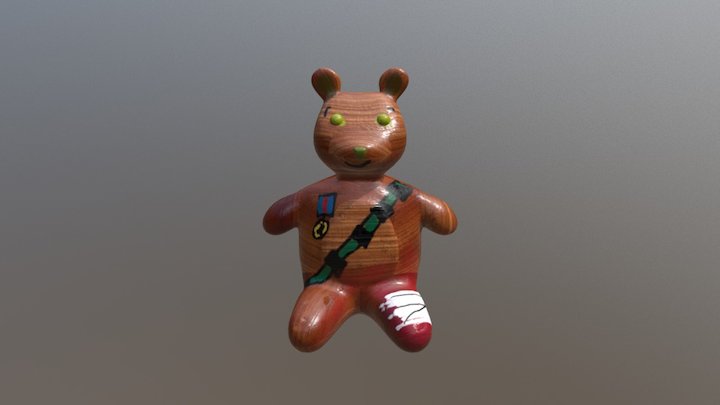 116 Kids Wooden Bear 3D Model