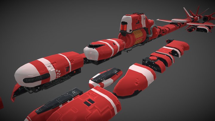 Modular Astro Ship 3D Model