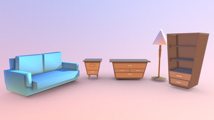 Cartoon furniture 3D Model
