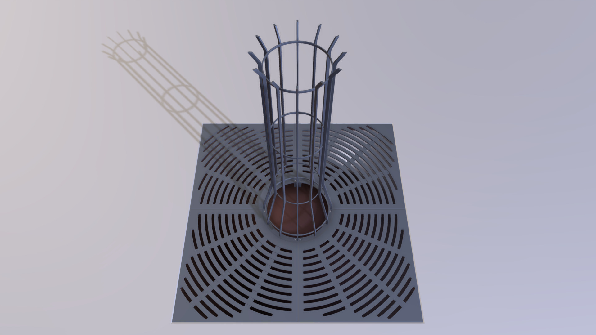 3D model City Tree Grille (Version 3) High-Poly - This is a 3D model of the City Tree Grille (Version 3) High-Poly. The 3D model is about a tall tower with a fan.