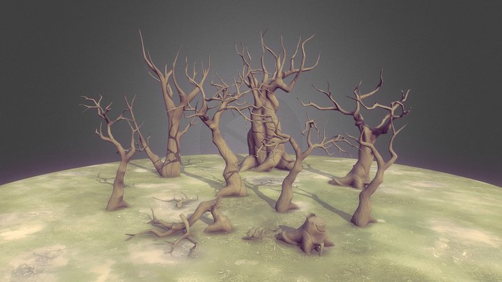 Stylized Tree Pack ( Dead ) 3D Model