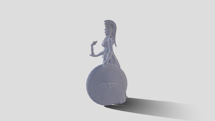 Athena And Nike Statues 3D Model