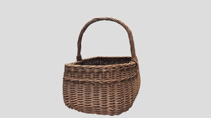 Wicker Basket, 1930s-1960s 3D Model