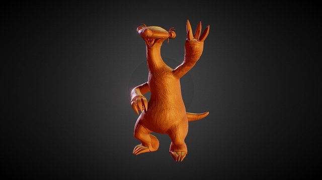 Cartoon Animal Sid (Day 26 SculptJanuary 2016) 3D Model