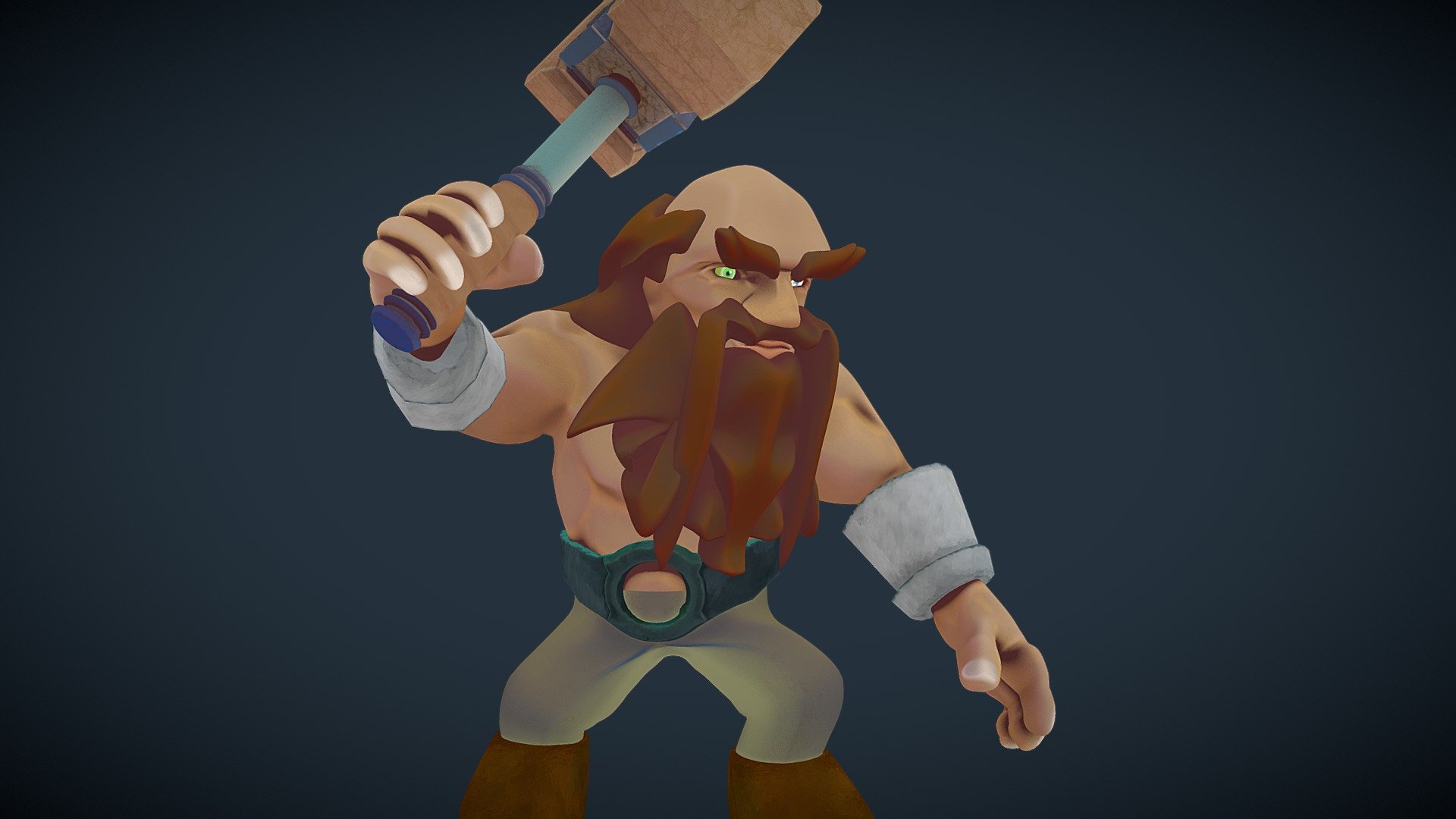 Stylized One Eyed Dwarven Blacksmith - 3D model by alperademkotan ...