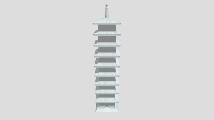Yost Shania Pokemon's Bell Tower Building 3D Model