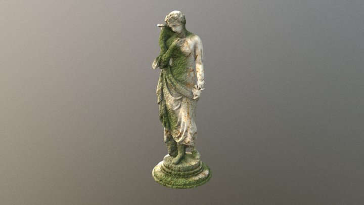 Overgrown Gold Marble Statue 3D Model