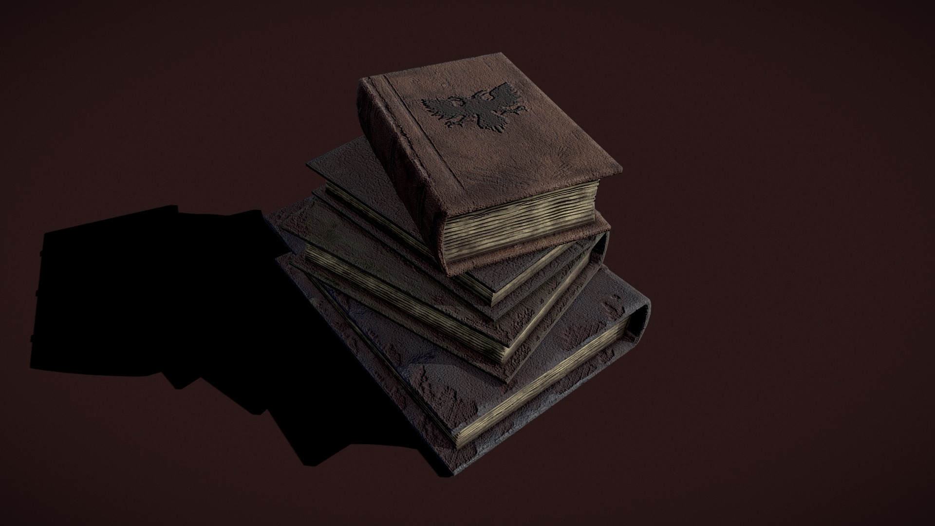 3D model Medieval Book Stack - This is a 3D model of the Medieval Book Stack. The 3D model is about a stack of wood.