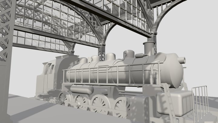 Train Station 3D Model