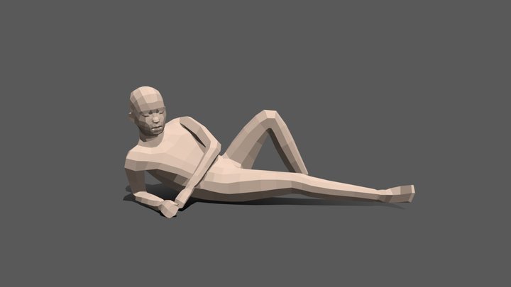 Low Poly Kid Laying Down 3D Model