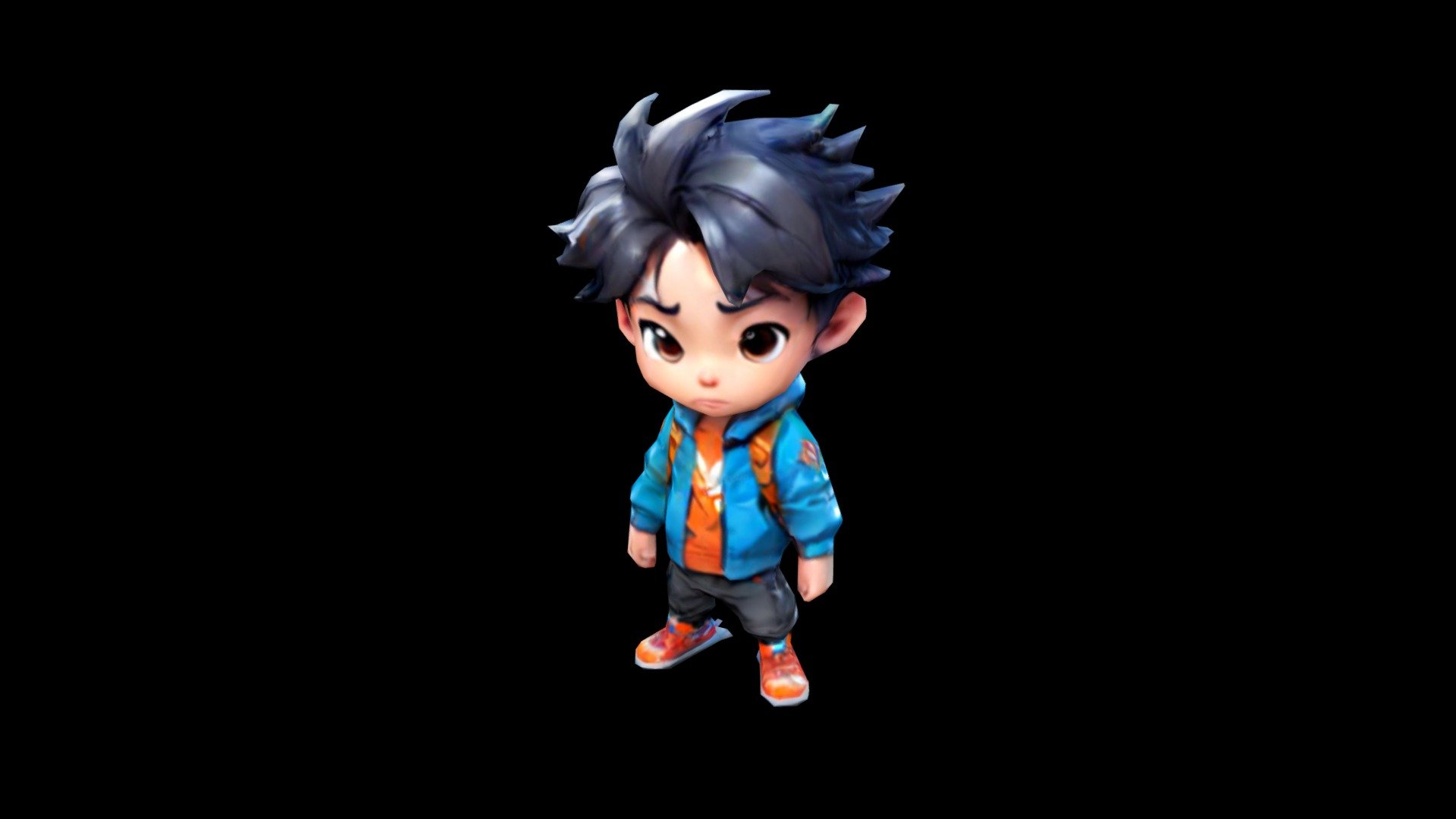 Character Name Xander (动画人物) 动画形象的Xander，具有深蓝色 - Download Free 3D model ...