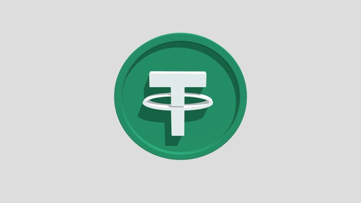 USDT Crypto Coin Model 3D Model