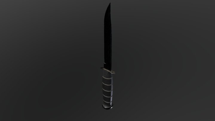 Kabar 1211 combat knife 3D Model