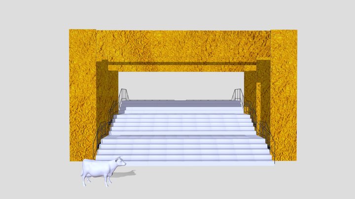 Станок с кулисами и коровой 3D Model