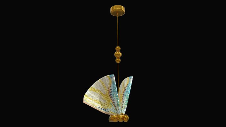 Butterfly pendant light fixture 3D Model