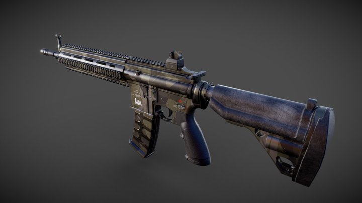 HK 416 Assault Rifle 3D Model