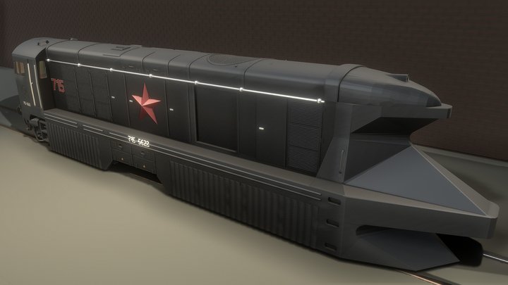 Soviet Armoured Train 3D Model