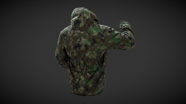 Casual man shirt (Military style) 3D Model