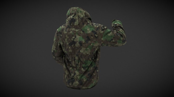Casual man shirt (Military style) 3D Model