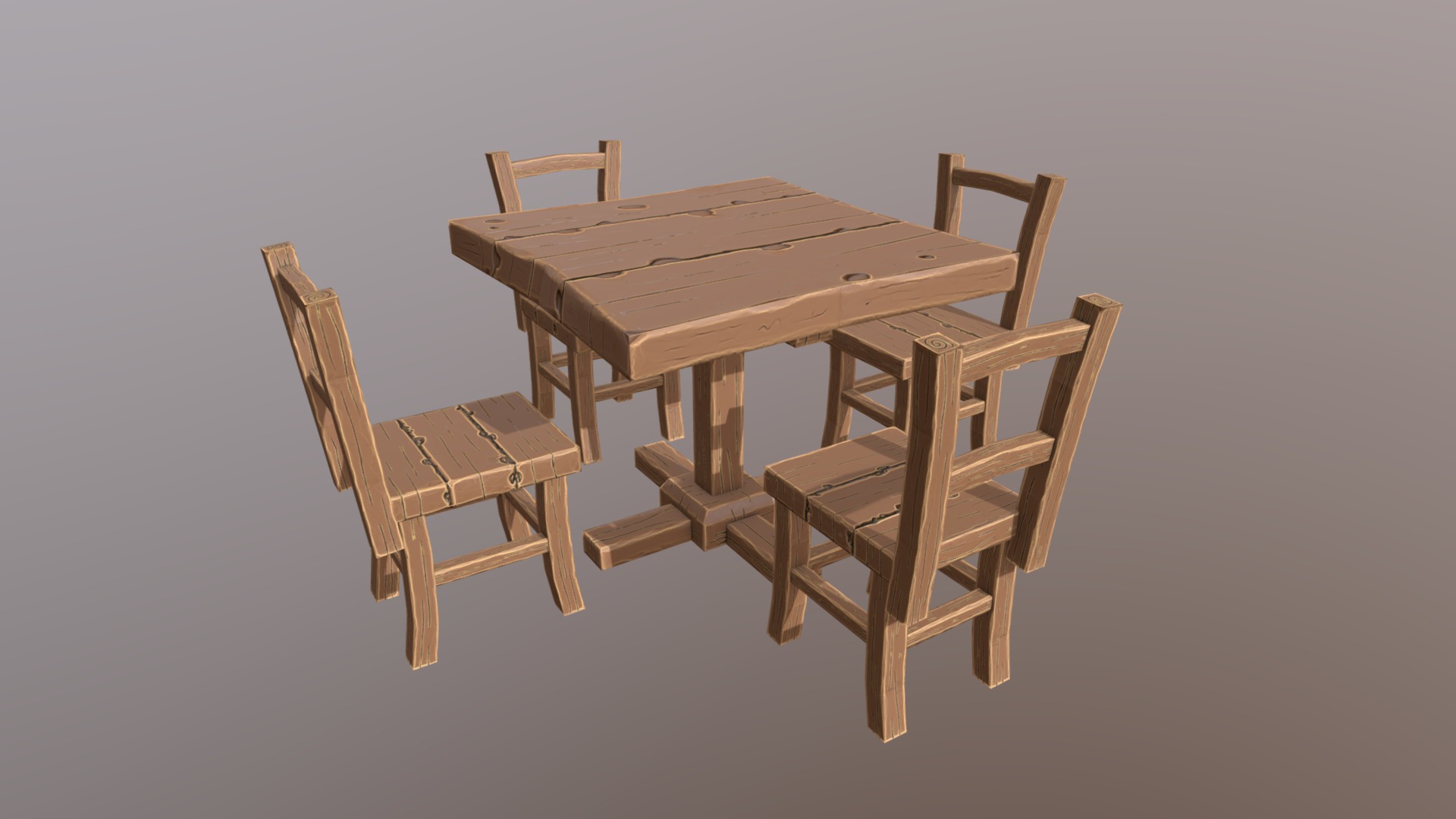 3D model Table Chair 03 - This is a 3D model of the Table Chair 03. The 3D model is about a table and chairs.