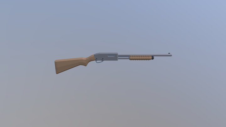 Remington Shotgun Low Poly 3D Model