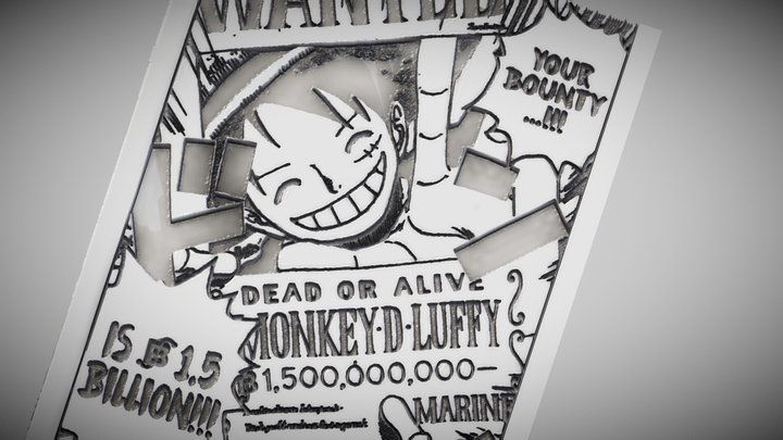 Luffy's Wanted Poster 3D Model