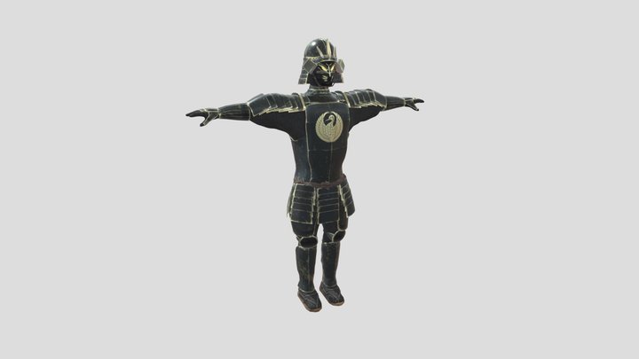 Black/gold Samurai 3D Model