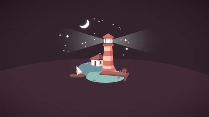 Low Poly Lighthouse 3D Model