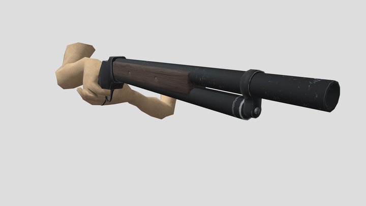 Animated FPS Lever Action 3D Model