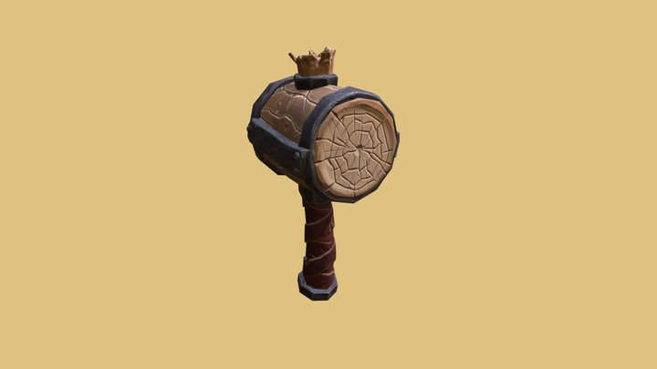 Stylised round mallet 3D Model