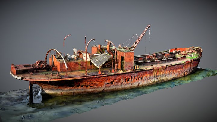 Wreck of steam dredger Portlairge 3D Model