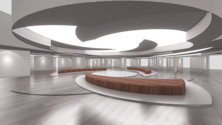 VR Art Gallery 21 Baked 3D Model